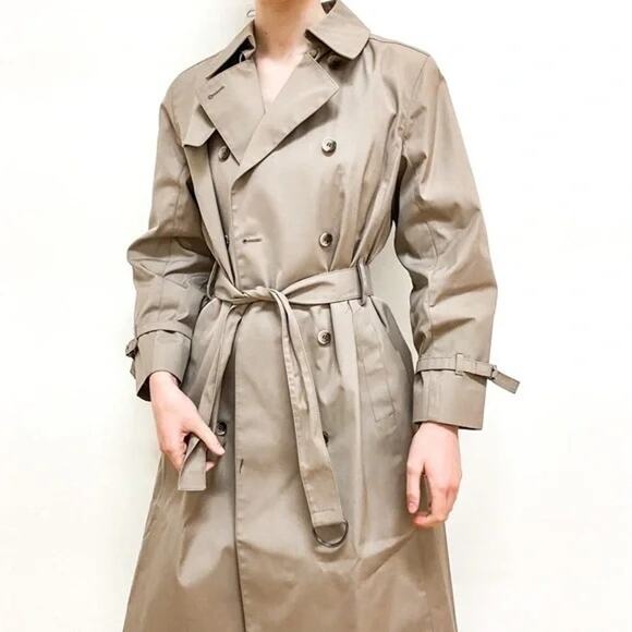 Vintage London Fog Iconic Trench Coat 8 Pet Double Breasted Belted Union Made 8P - Picture 1 of 12